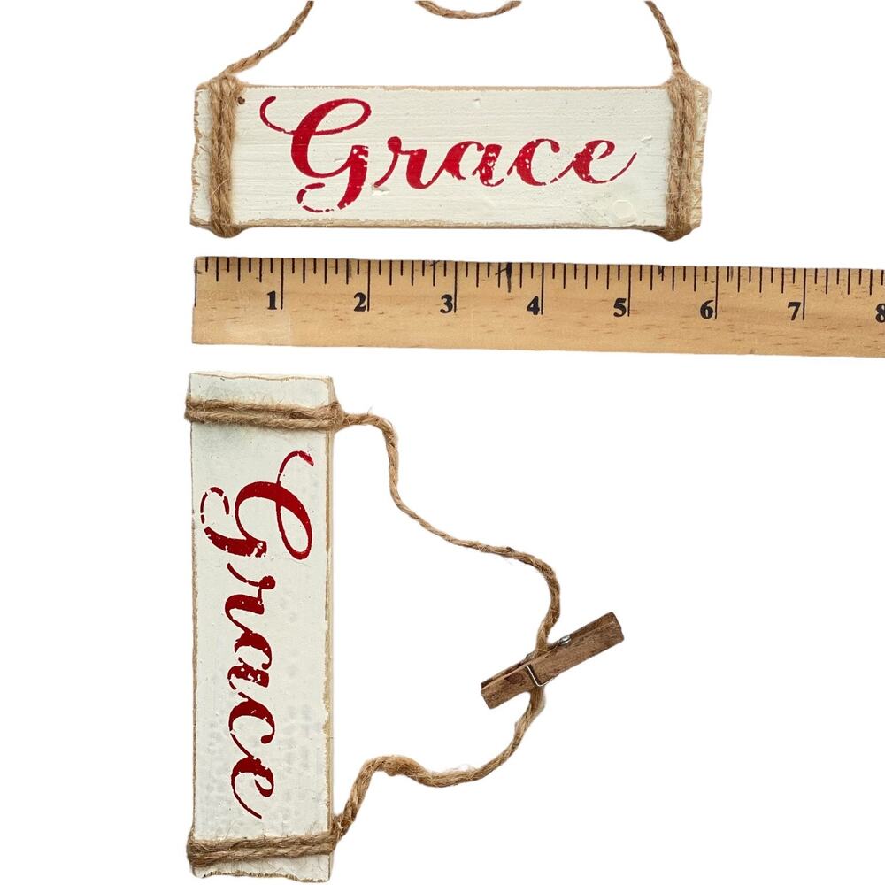 Wood Grace Ornaments set of 2 (5.5”x1”) - Picture 3 of 3